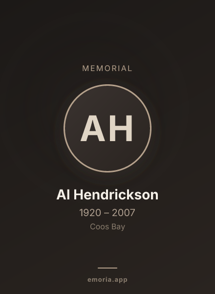 Memorial portrait of Al Hendrickson