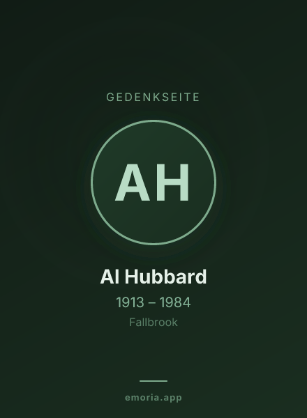 Gedenkportrait von Al Hubbard