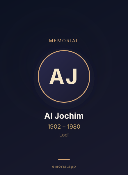 Memorial portrait of Al Jochim