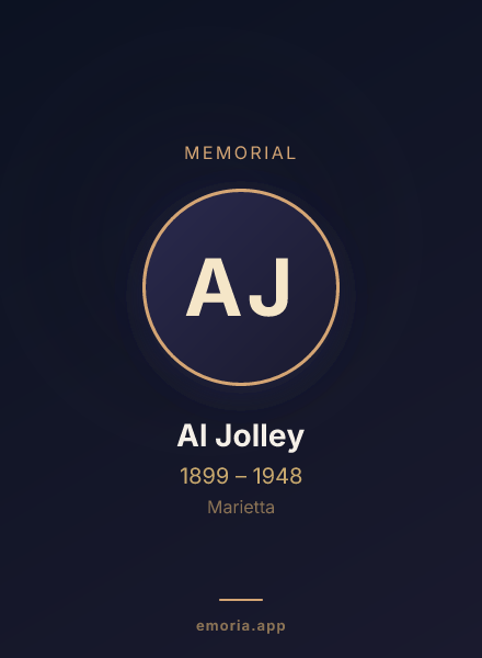 Memorial portrait of Al Jolley