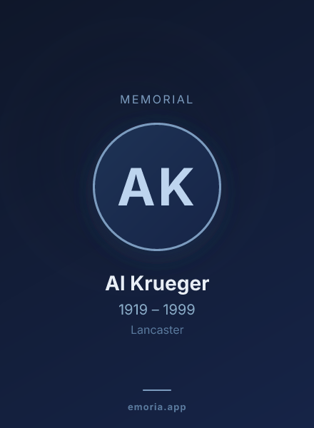 Memorial portrait of Al Krueger