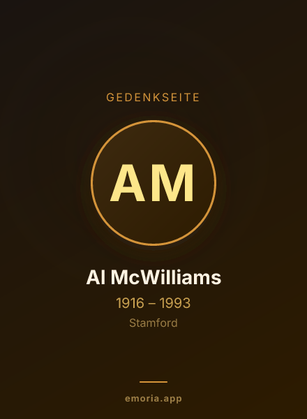 Gedenkportrait von Al McWilliams