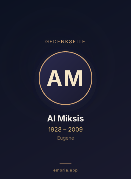 Gedenkportrait von Al Miksis