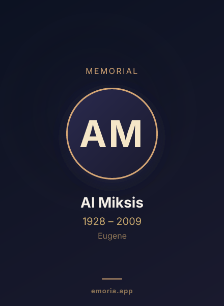 Memorial portrait of Al Miksis