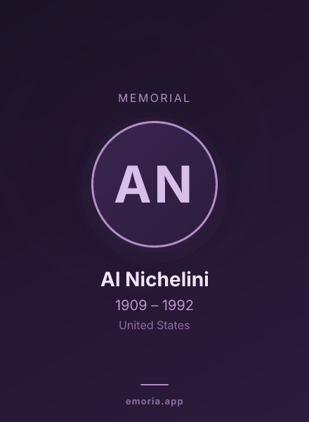 Memorial portrait of Al Nichelini