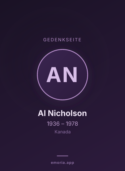 Gedenkportrait von Al Nicholson