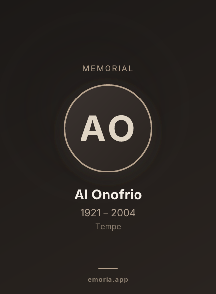 Memorial portrait of Al Onofrio