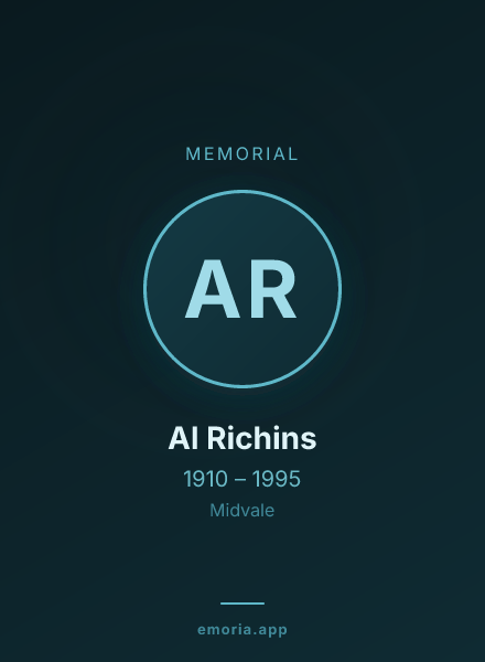 Memorial portrait of Al Richins