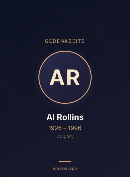 Gedenkportrait von Al Rollins