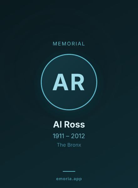 Memorial portrait of Al Ross