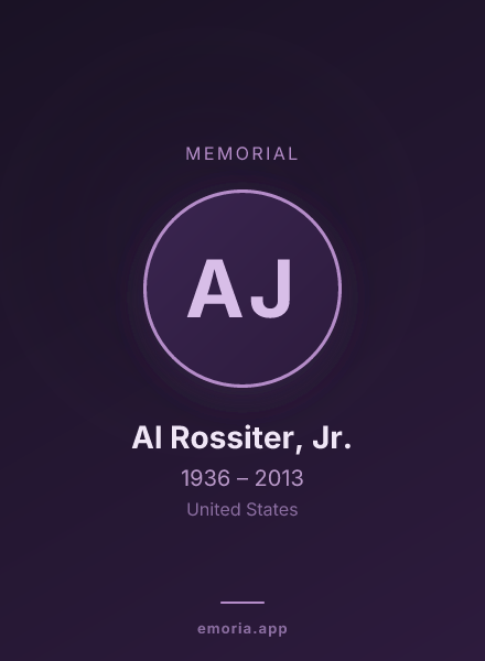 Memorial portrait of Al Rossiter, Jr.