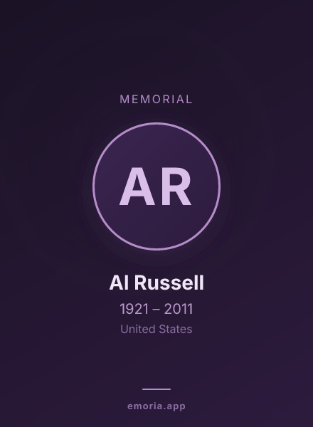 Memorial portrait of Al Russell