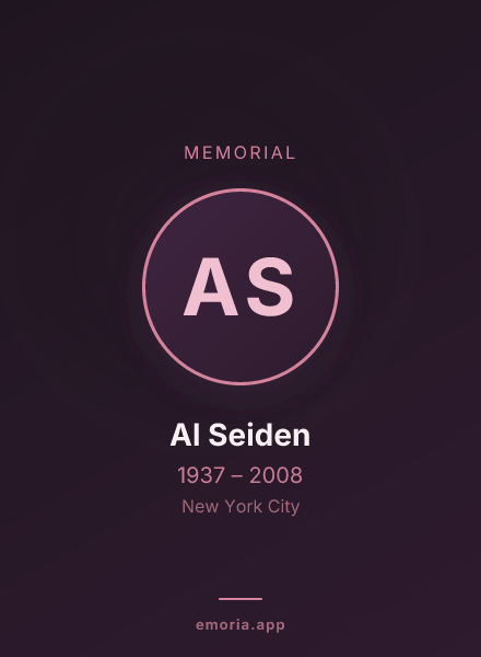 Memorial portrait of Al Seiden