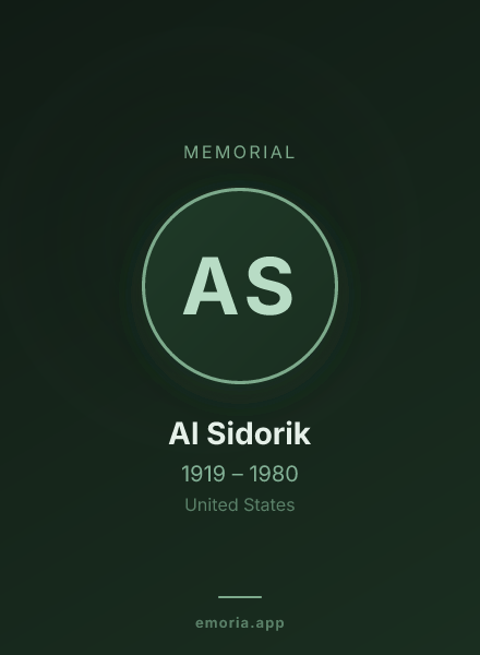 Memorial portrait of Al Sidorik