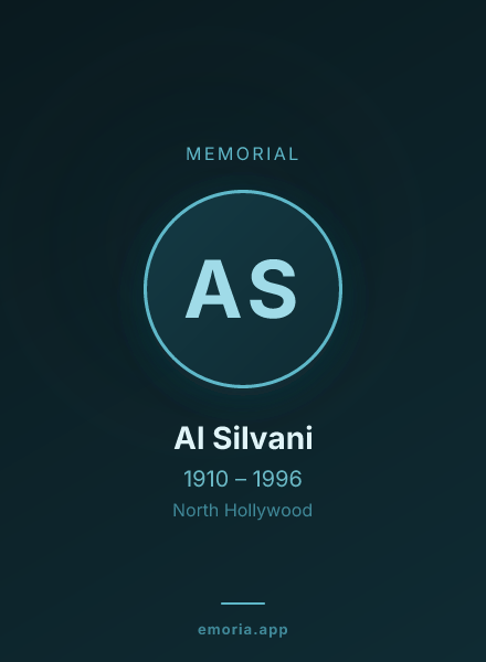Memorial portrait of Al Silvani