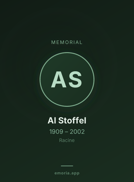 Memorial portrait of Al Stoffel