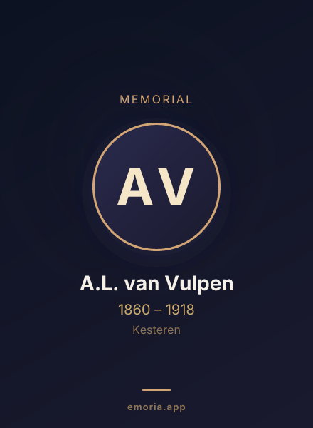 Memorial portrait of A.L. van Vulpen