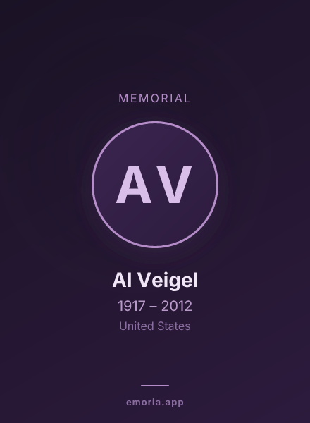 Memorial portrait of Al Veigel
