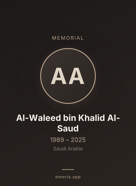 Memorial portrait of Al-Waleed bin Khalid Al-Saud