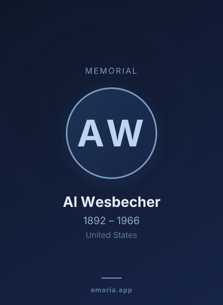 Memorial portrait of Al Wesbecher