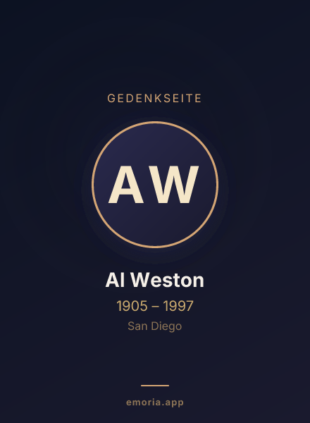 Gedenkportrait von Al Weston