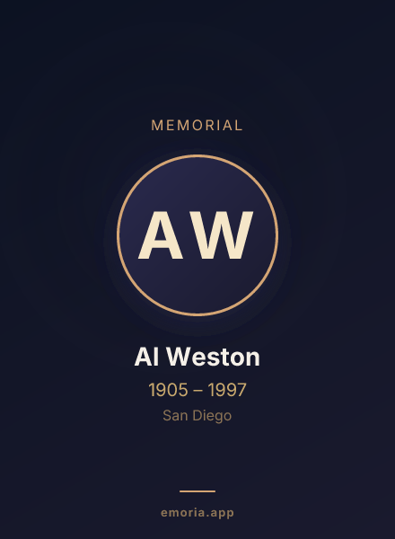 Memorial portrait of Al Weston