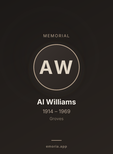 Memorial portrait of Al Williams