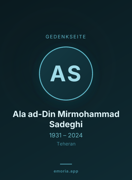 Gedenkportrait von Ala ad-Din Mirmohammad Sadeghi