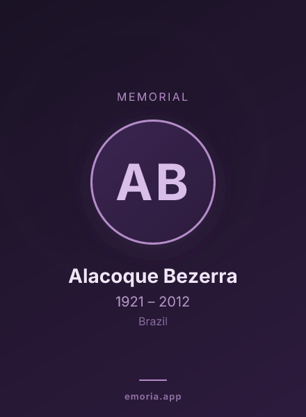 Memorial portrait of Alacoque Bezerra