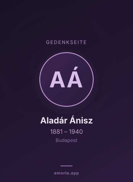 Gedenkportrait von Aladár Ánisz