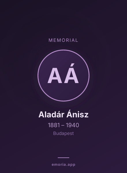 Memorial portrait of Aladár Ánisz