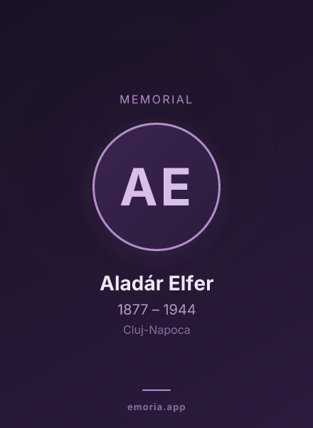 Memorial portrait of Aladár Elfer