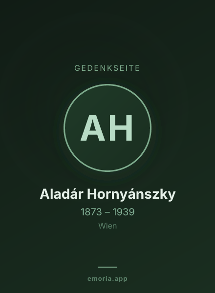 Gedenkportrait von Aladár Hornyánszky