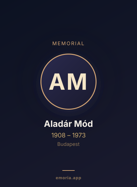 Memorial portrait of Aladár Mód
