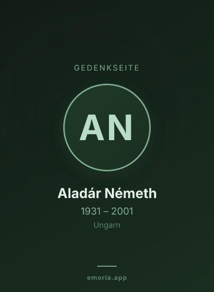 Gedenkportrait von Aladár Németh