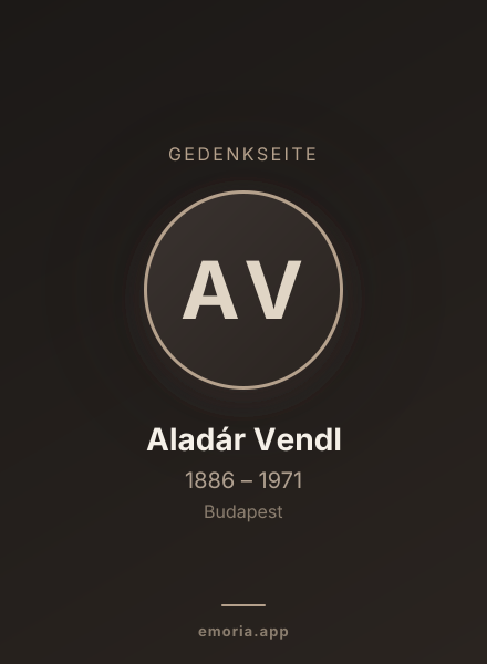 Gedenkportrait von Aladár Vendl