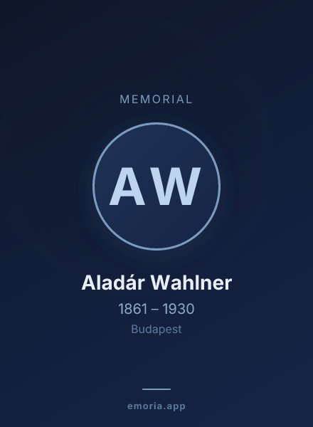 Memorial portrait of Aladár Wahlner