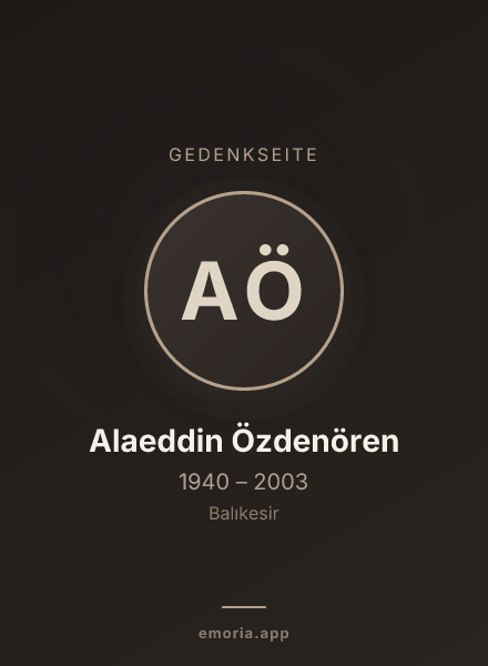 Gedenkportrait von Alaeddin Özdenören