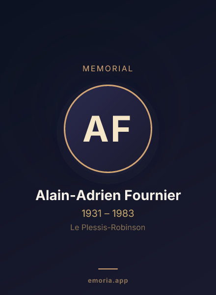 Memorial portrait of Alain-Adrien Fournier