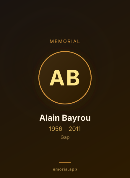 Memorial portrait of Alain Bayrou