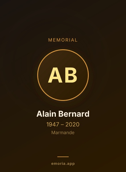 Memorial portrait of Alain Bernard