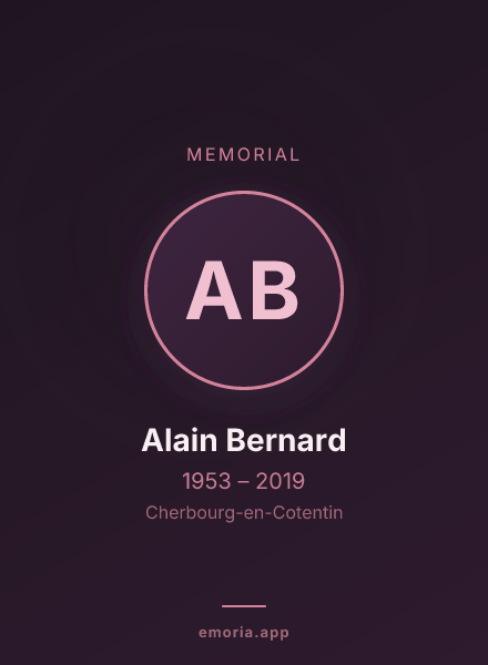Memorial portrait of Alain Bernard