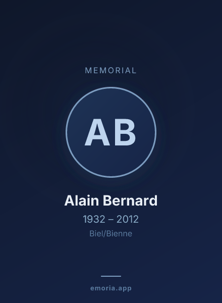 Memorial portrait of Alain Bernard