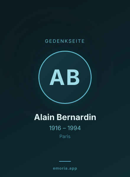 Gedenkportrait von Alain Bernardin