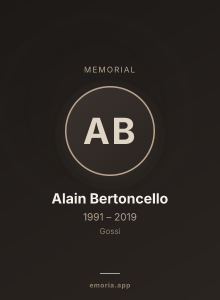 Memorial portrait of Alain Bertoncello