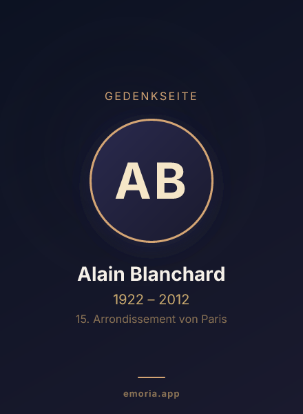 Gedenkportrait von Alain Blanchard