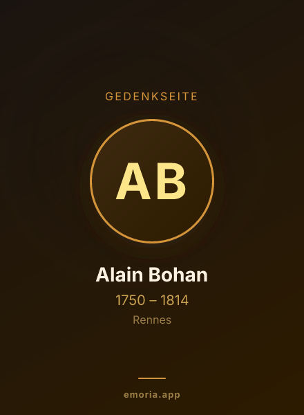 Gedenkportrait von Alain Bohan