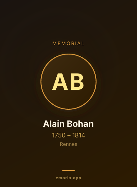 Memorial portrait of Alain Bohan
