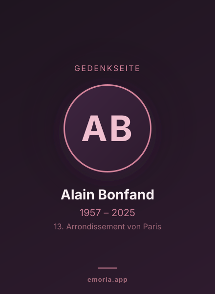 Gedenkportrait von Alain Bonfand