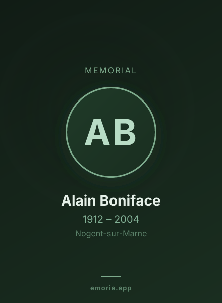 Memorial portrait of Alain Boniface